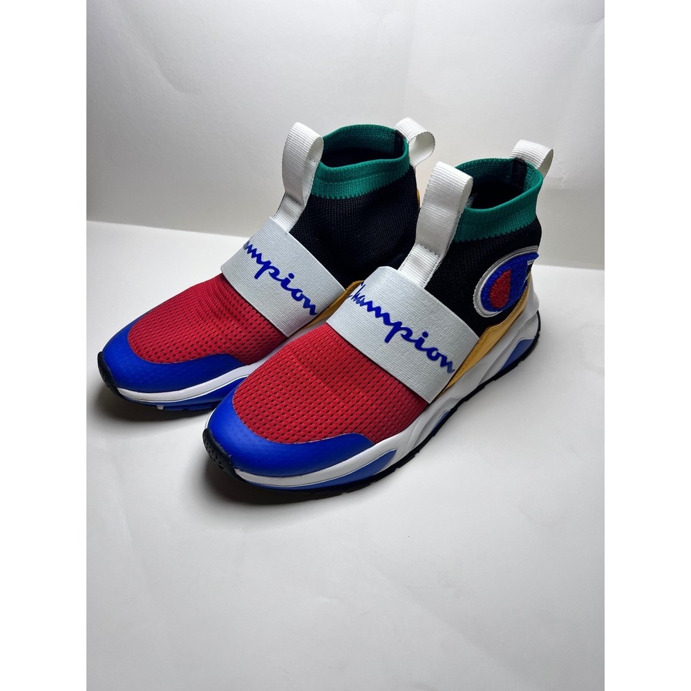 Champion Rally Pro Red Blue Yellow Multi Color Sock Sneakers Size 5.5Y. B1